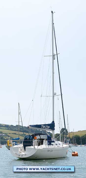 Moored quarter showing rig