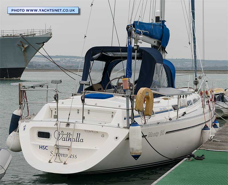 Moored — stern view